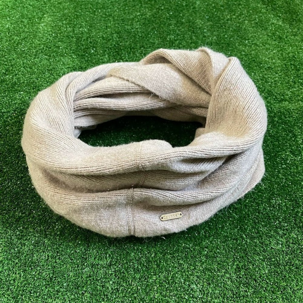 Calvin Klein Women's Bohemian Style Rectangle Sweat-Knit Beige Infinity Scarf OS
